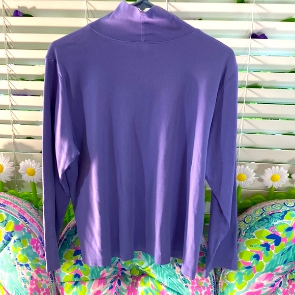 Lands’ End periwinkle mock turtleneck - Picture 3 of 6